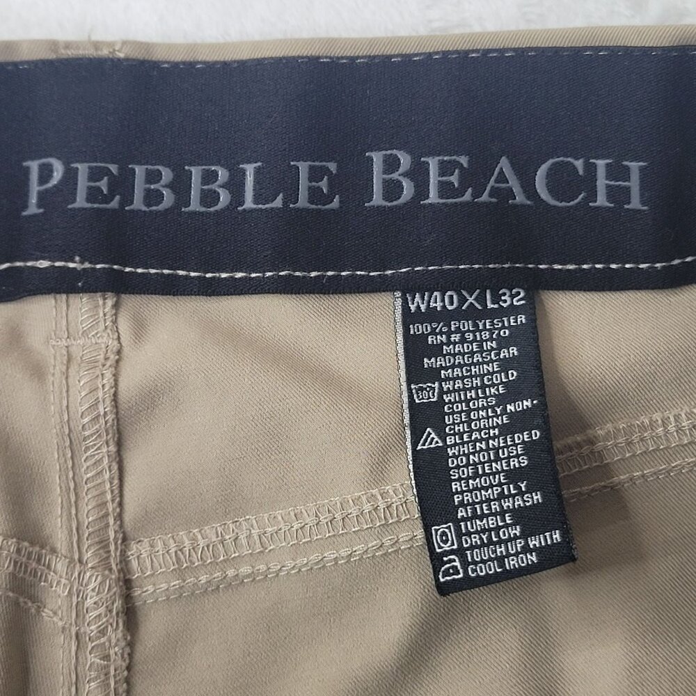 Pebble Beach Golf Men's Straight Leg Khaki Flat Front Pants 40X32 - Picture 10 of 10